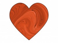 Orange Swirl Heart 2
