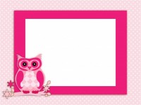 Owl Invitation Card Pink