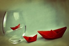 Paper Boats And Vase