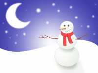 Snowman With Moon