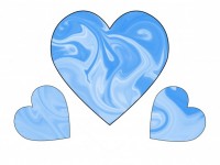 Three Blue Swirl Hearts