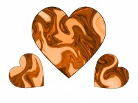 Three Orange Swirl Hearts 1
