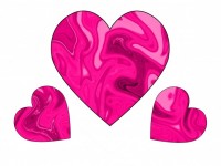 Three Pink Swirl Hearts 1
