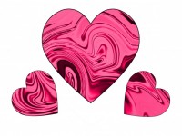 Three Pink Swirl Hearts 2