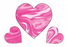 Three Pink Swirl Hearts