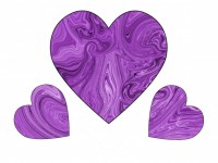 Three Purple Swirl Hearts 1