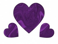 Three Purple Swirl Hearts