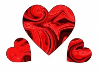 Three Red Swirl Hearts 2