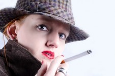Woman Smokes A Cigarette