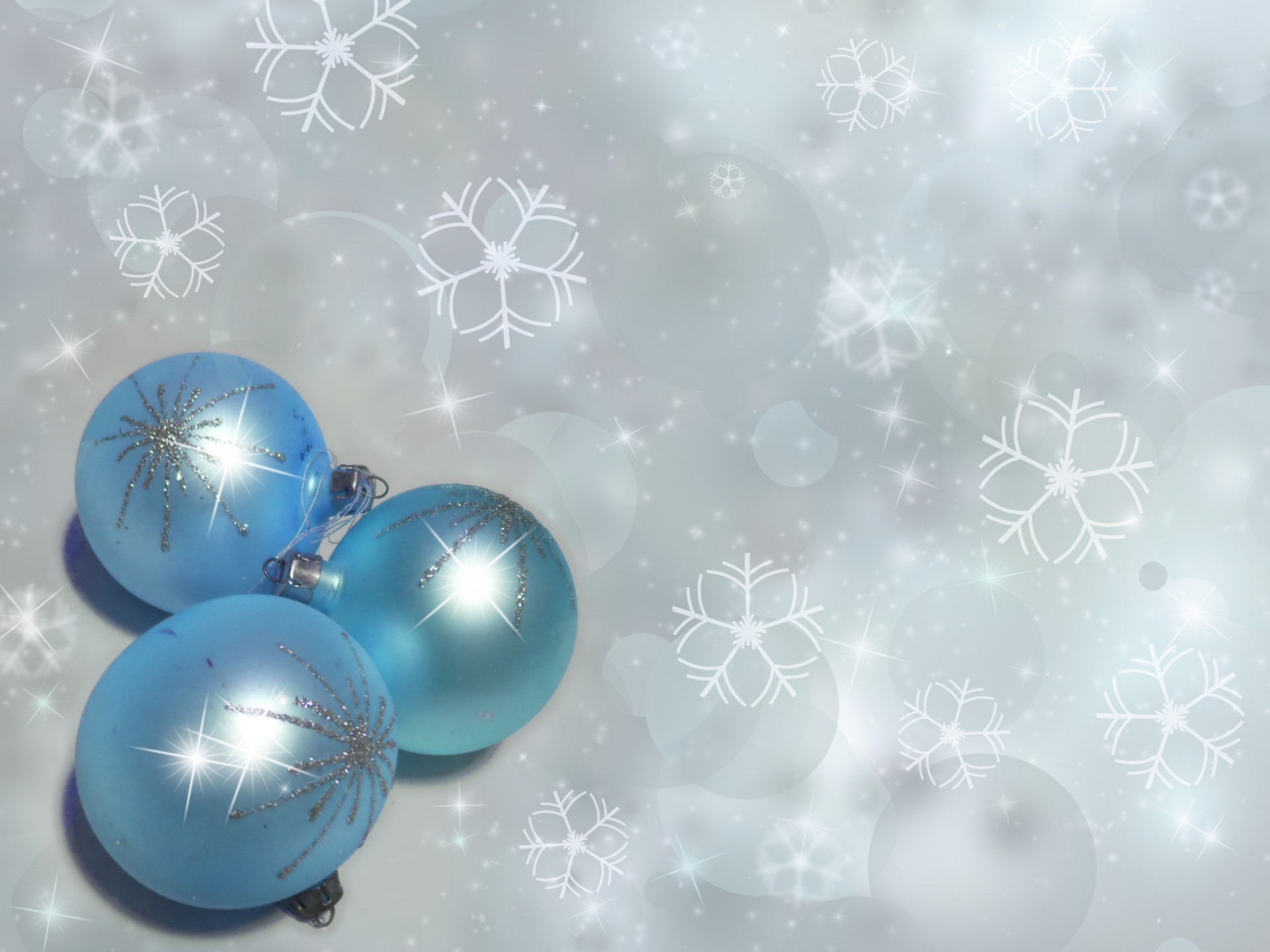 Baby Blue Sparkly Christmas Balls