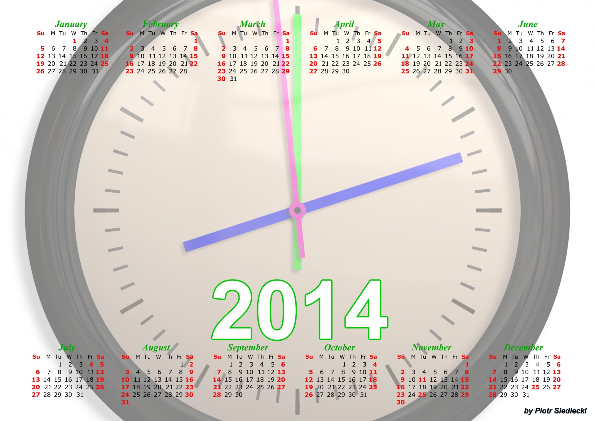Black Clock Calendar 2014