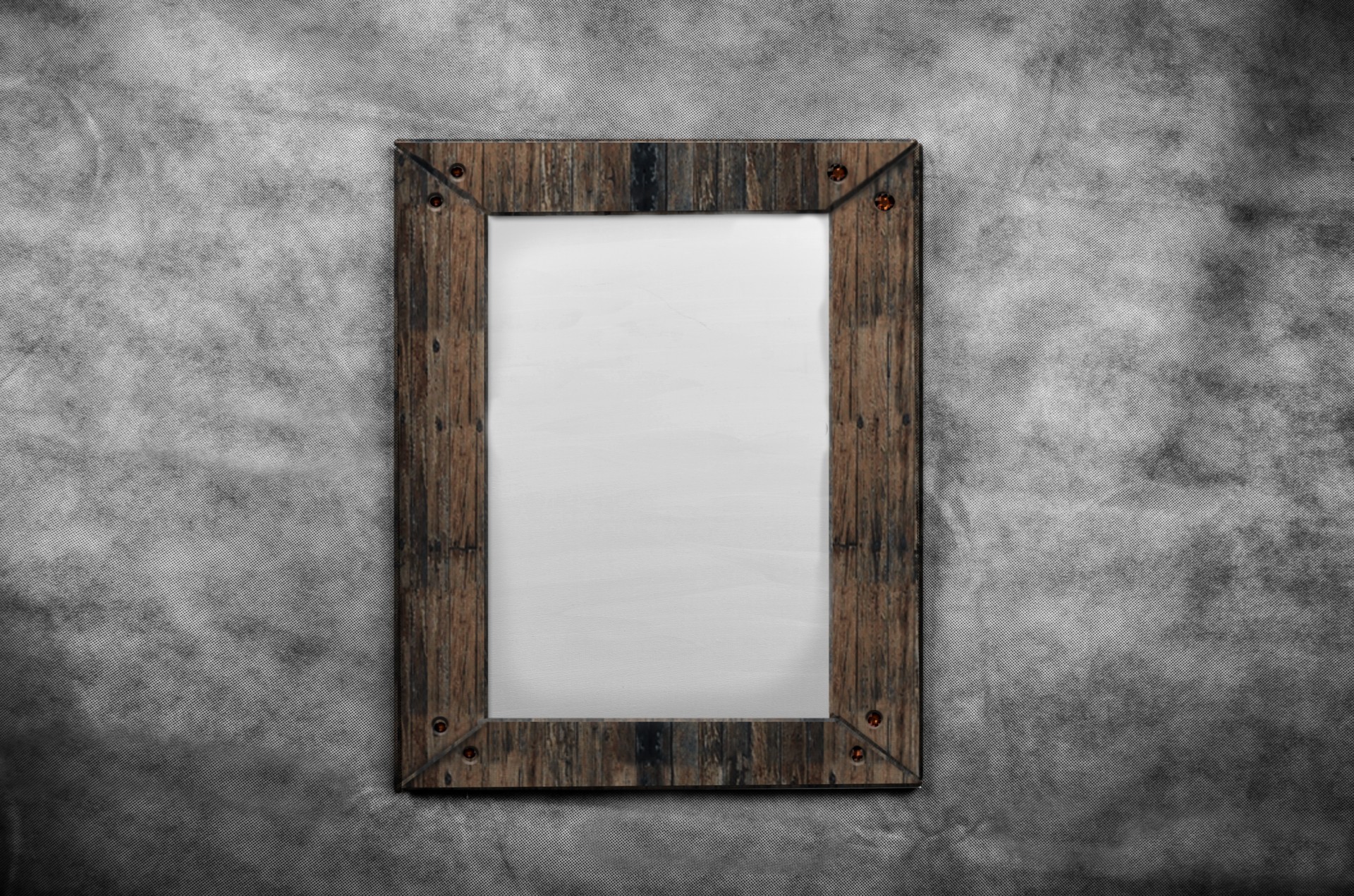 Blank Canvas In Old Wooden Frames