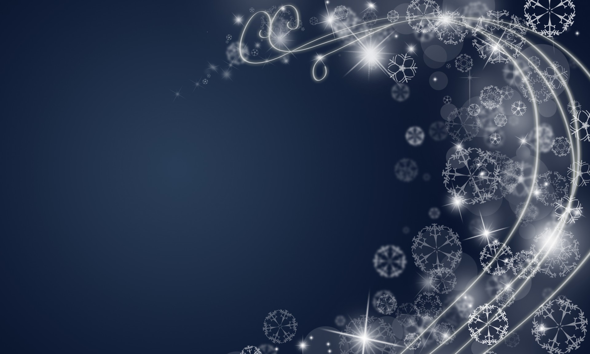 blue christmas background wallpaper with snowflakes and room for your text