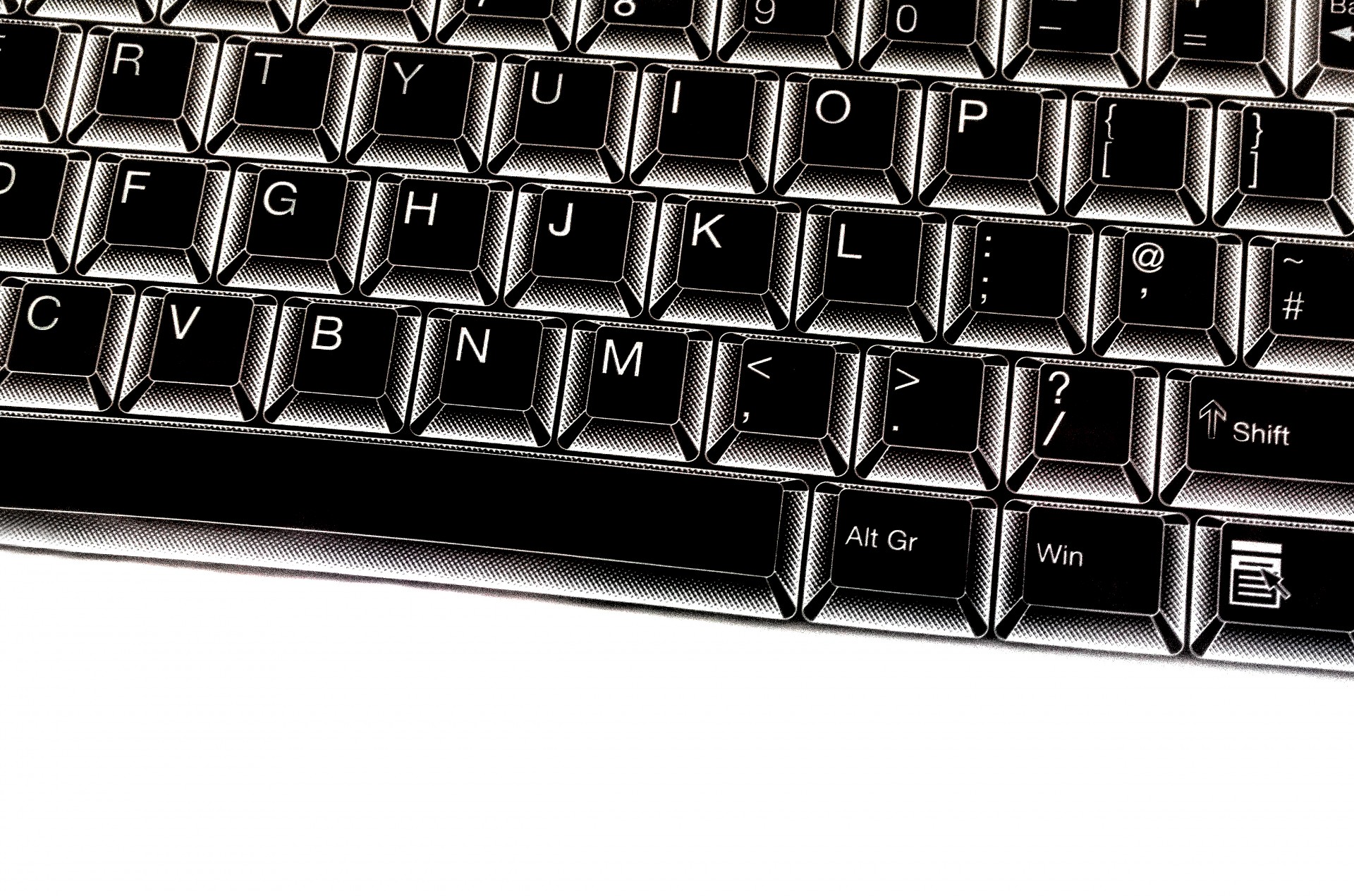 computer keyboard isolated on white background