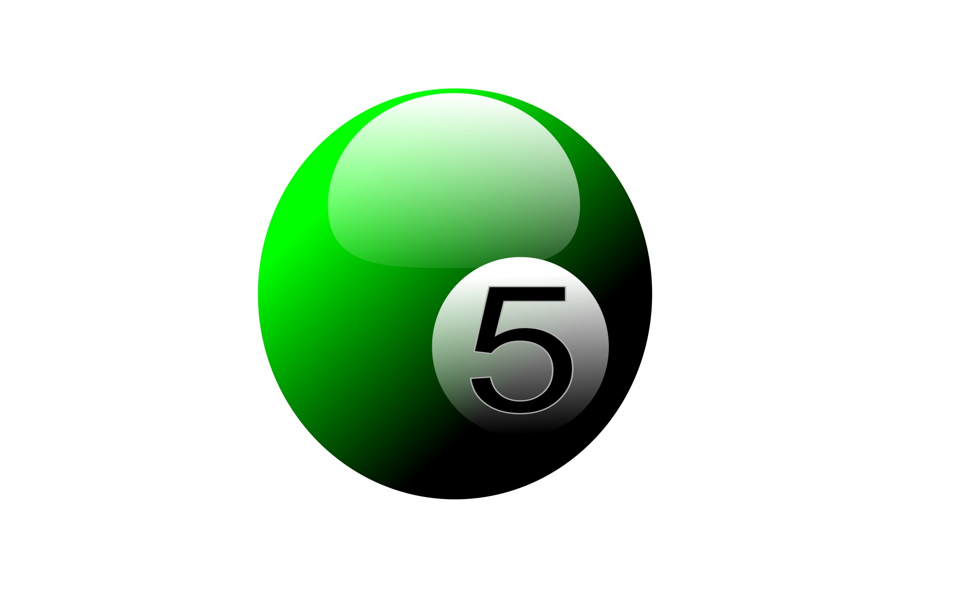 Green Number 5 Pool Ball