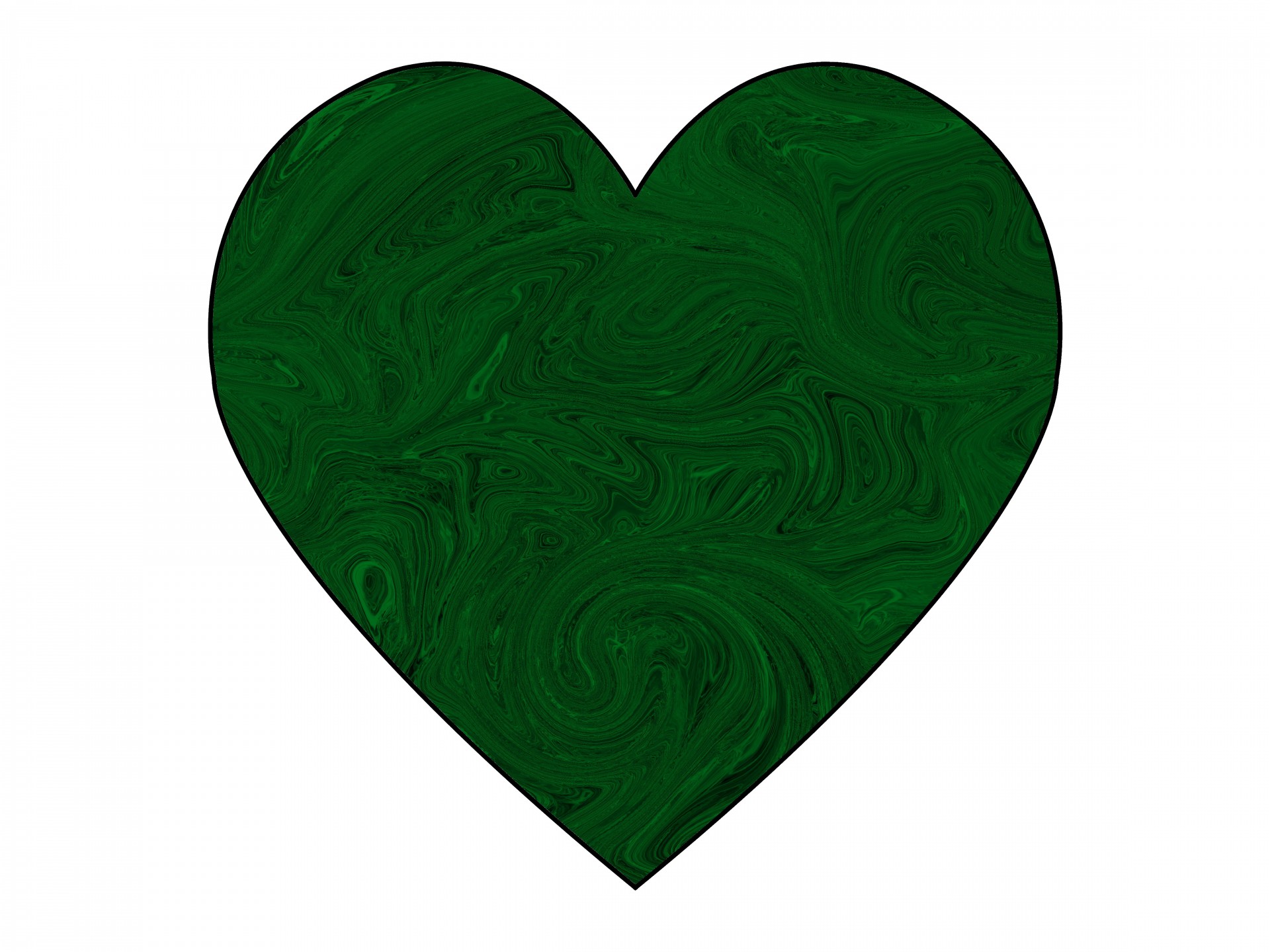 Green Swirl Heart