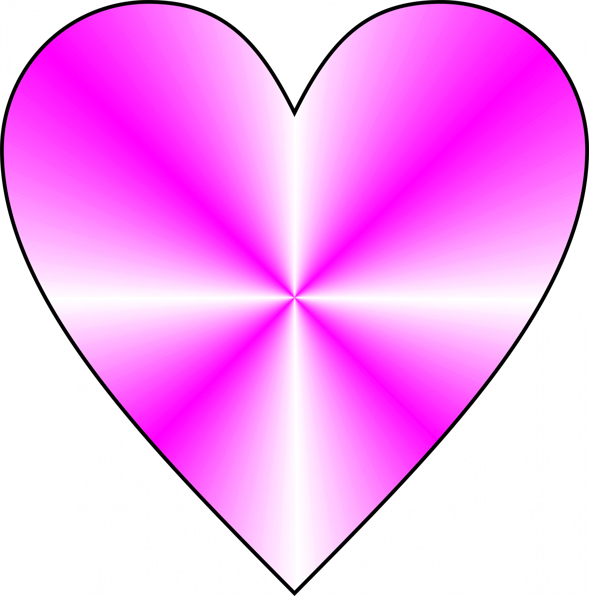 Heart in conical magenta color