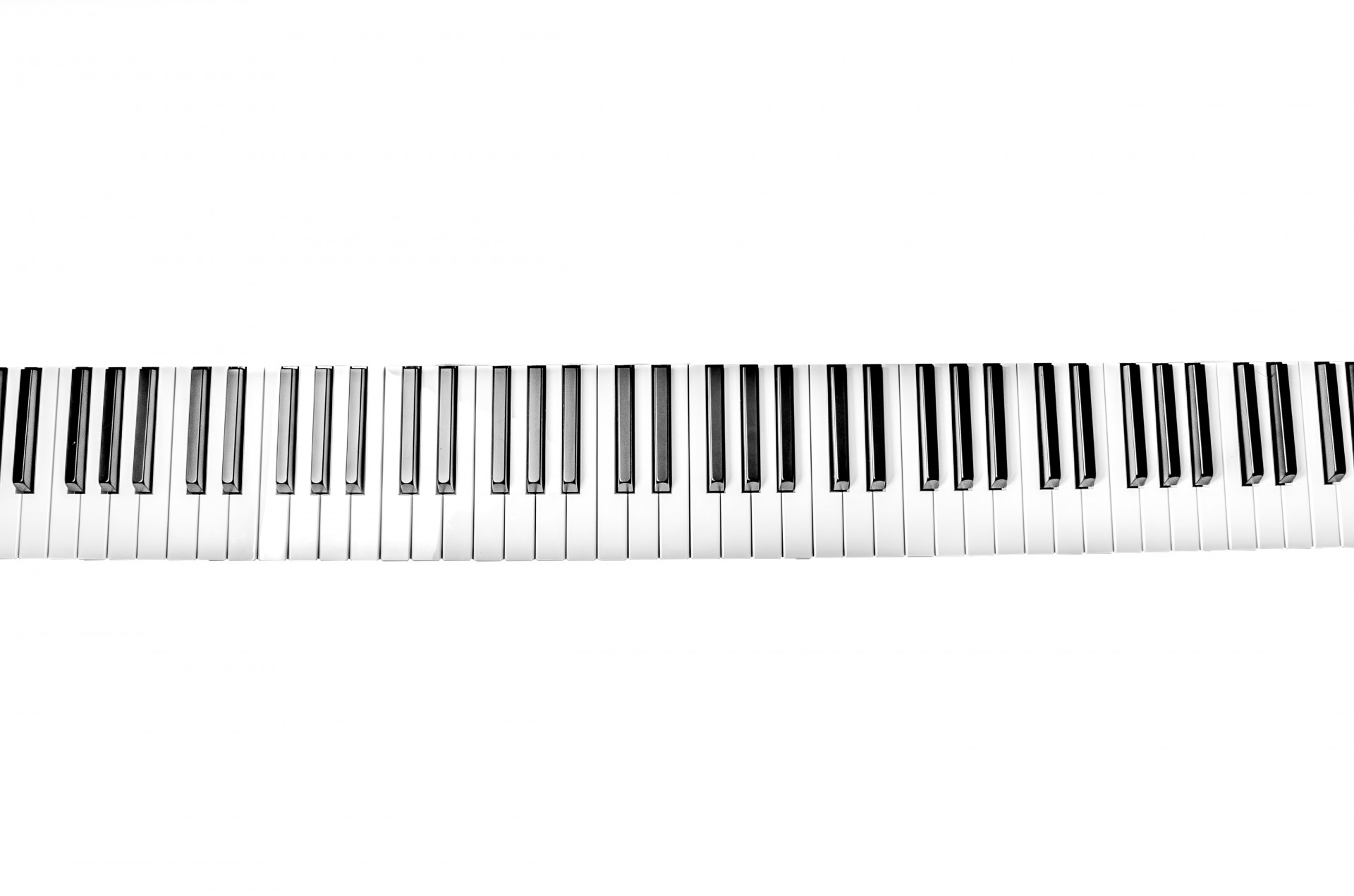 Piano keys on the white background