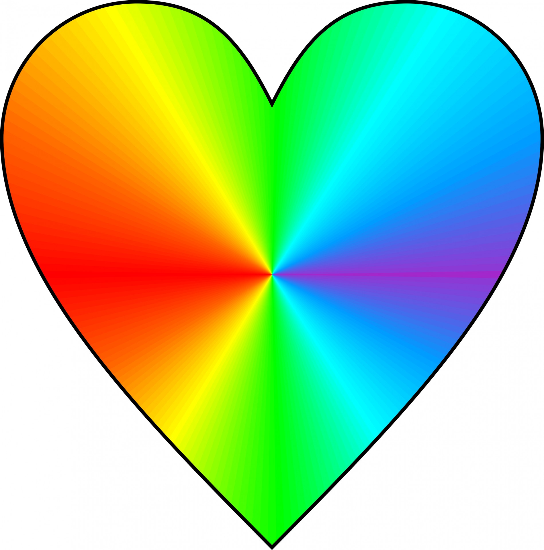 Conical rainbow heart