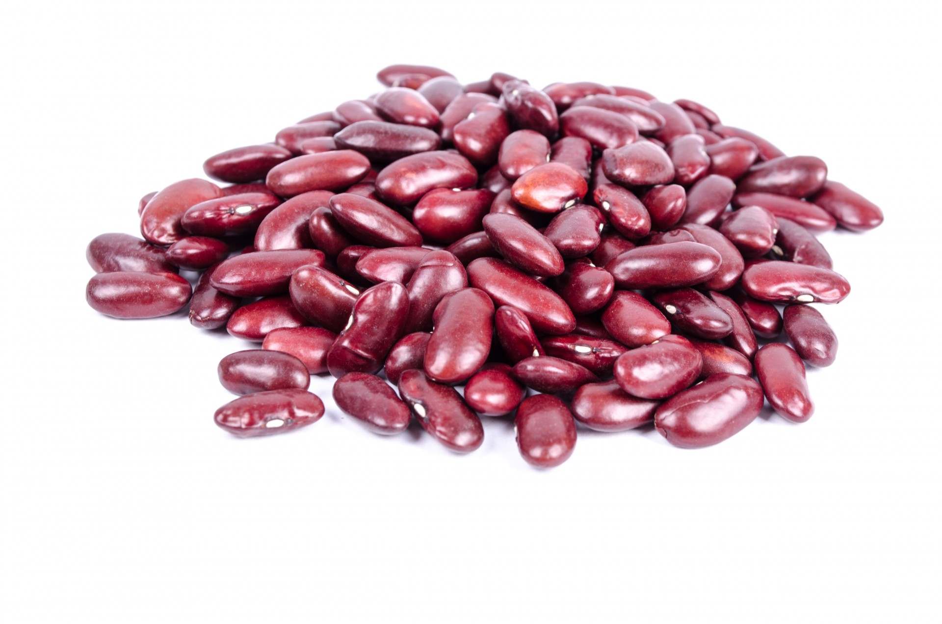 Red kidney beans isolated on white background