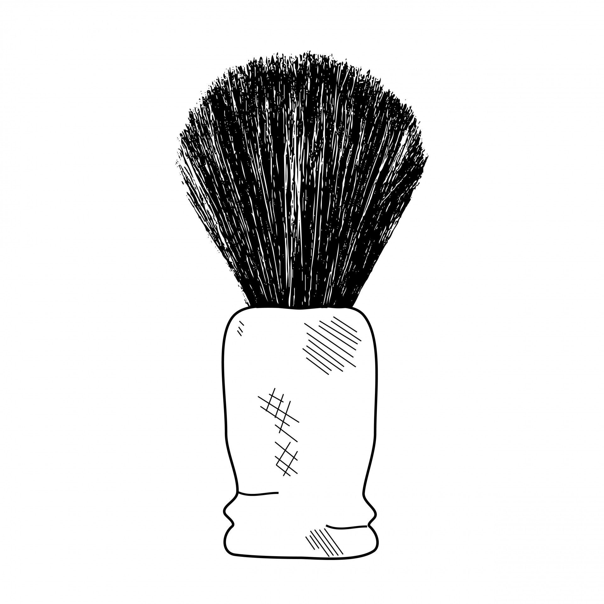 Vintage mens shaving brush illustration