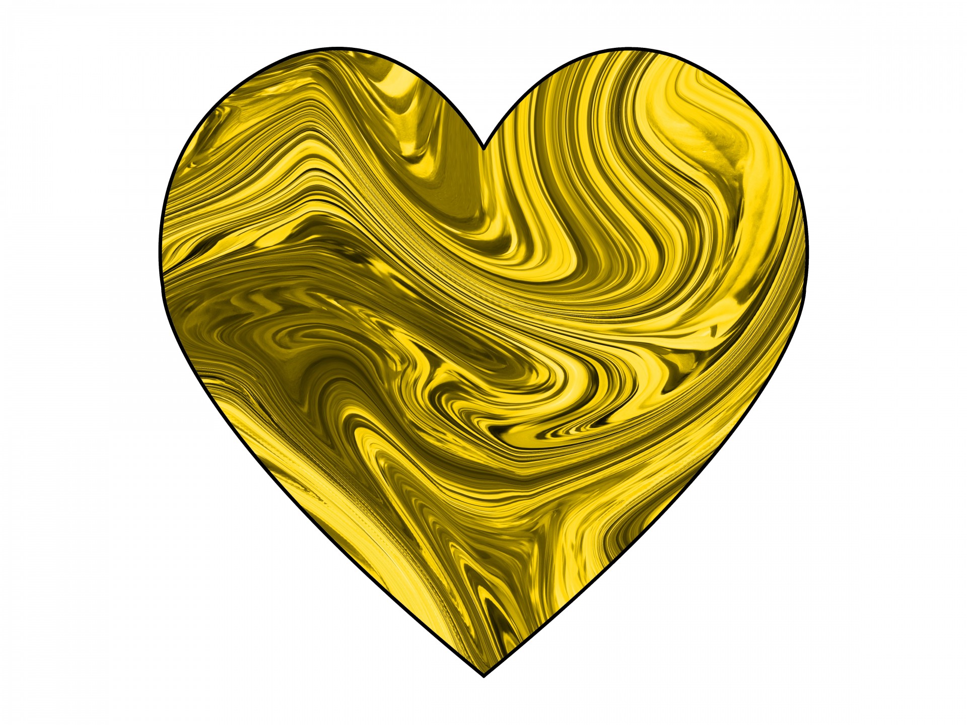 Yellow Swirl Heart 1