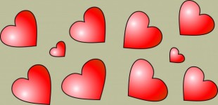 5 Red Hearts Mirrored 2