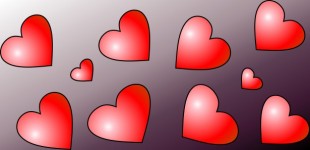 5 Red Hearts Mirrored 7
