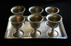 Brass Tray And Cups