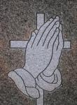 Carving Headstone Praying Hands