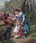 Children Horse Dog Painting