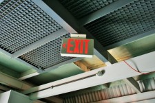 Exit Sign Attached To Roof