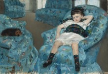 Little Girl In A Blue Armchair