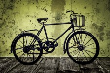 Old Bicycle On A Wooden Floor