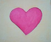 Painting Of Pink Heart In Oils