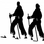 Skiers Black Silhouette Clipart