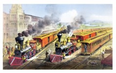 Steam Trains Vintage Poster