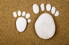 The Footprint Made Up Of Stones