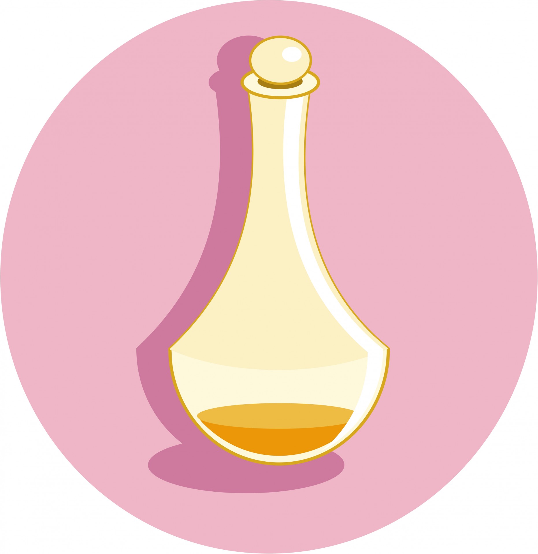 Simple illustration of a ladies bottle of perfume.