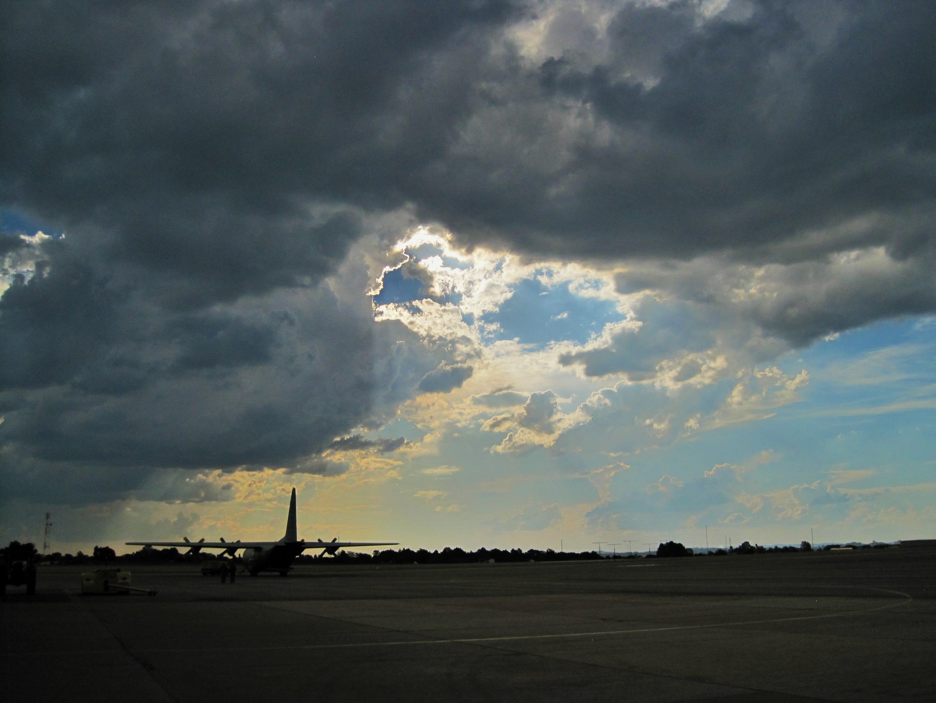 Clouds Massing Over Airfield