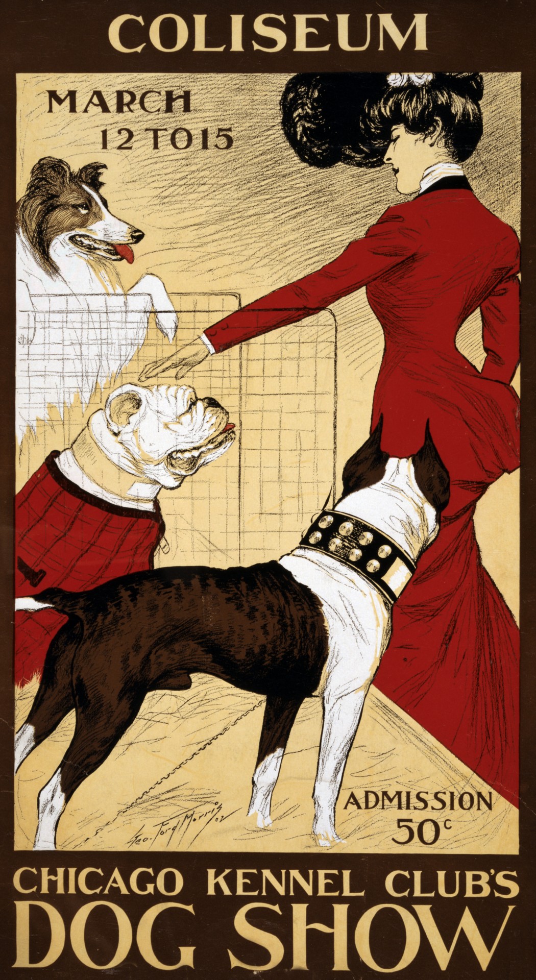 Public domain 1902 vintage kennel club dog show poster