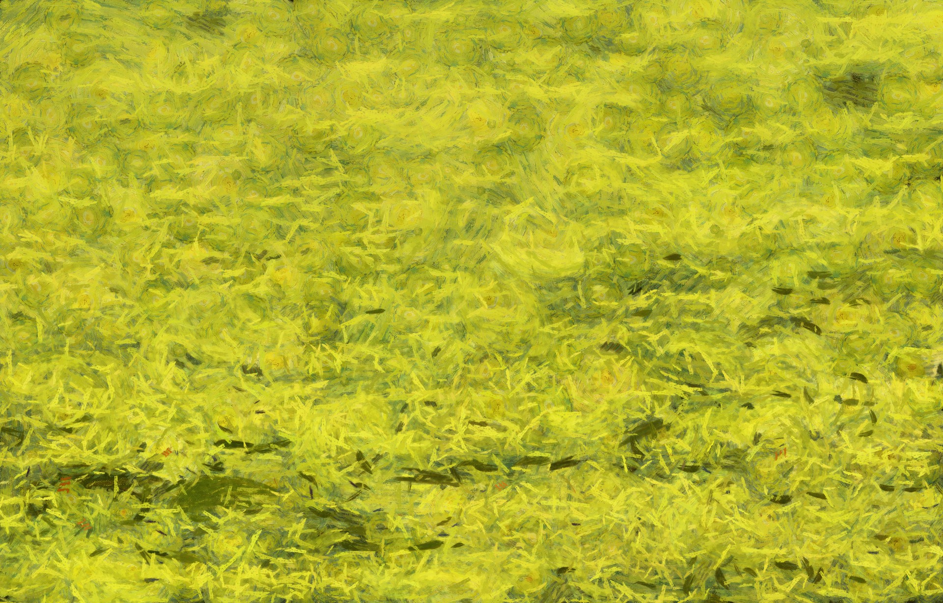 Digitally painted green grass background texture.