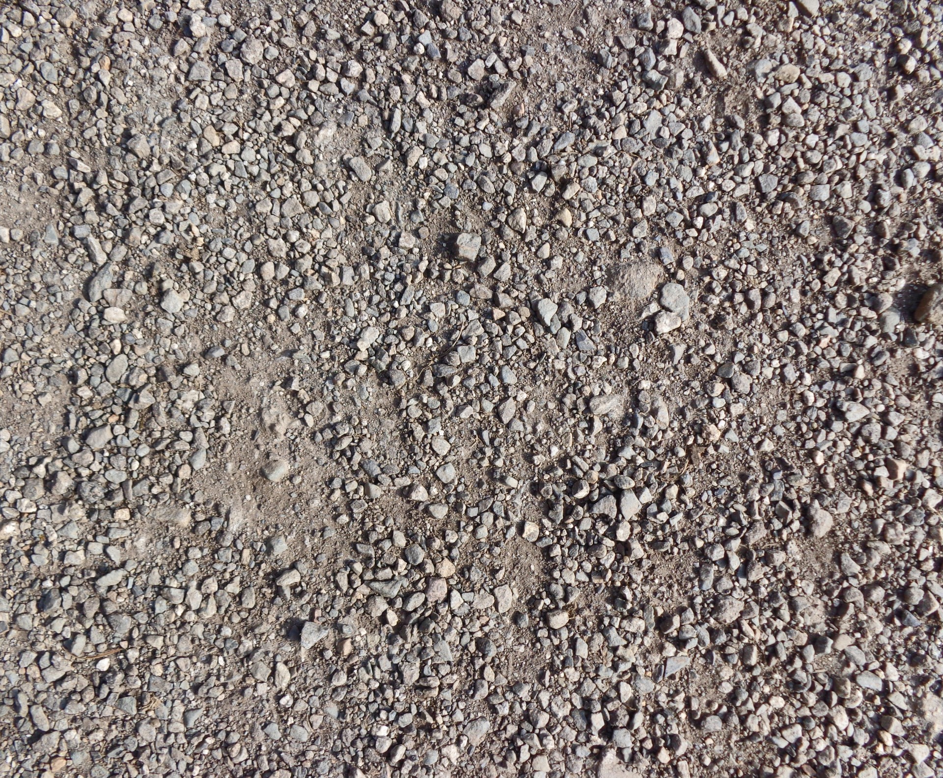 Photograph of a gravel road texture.