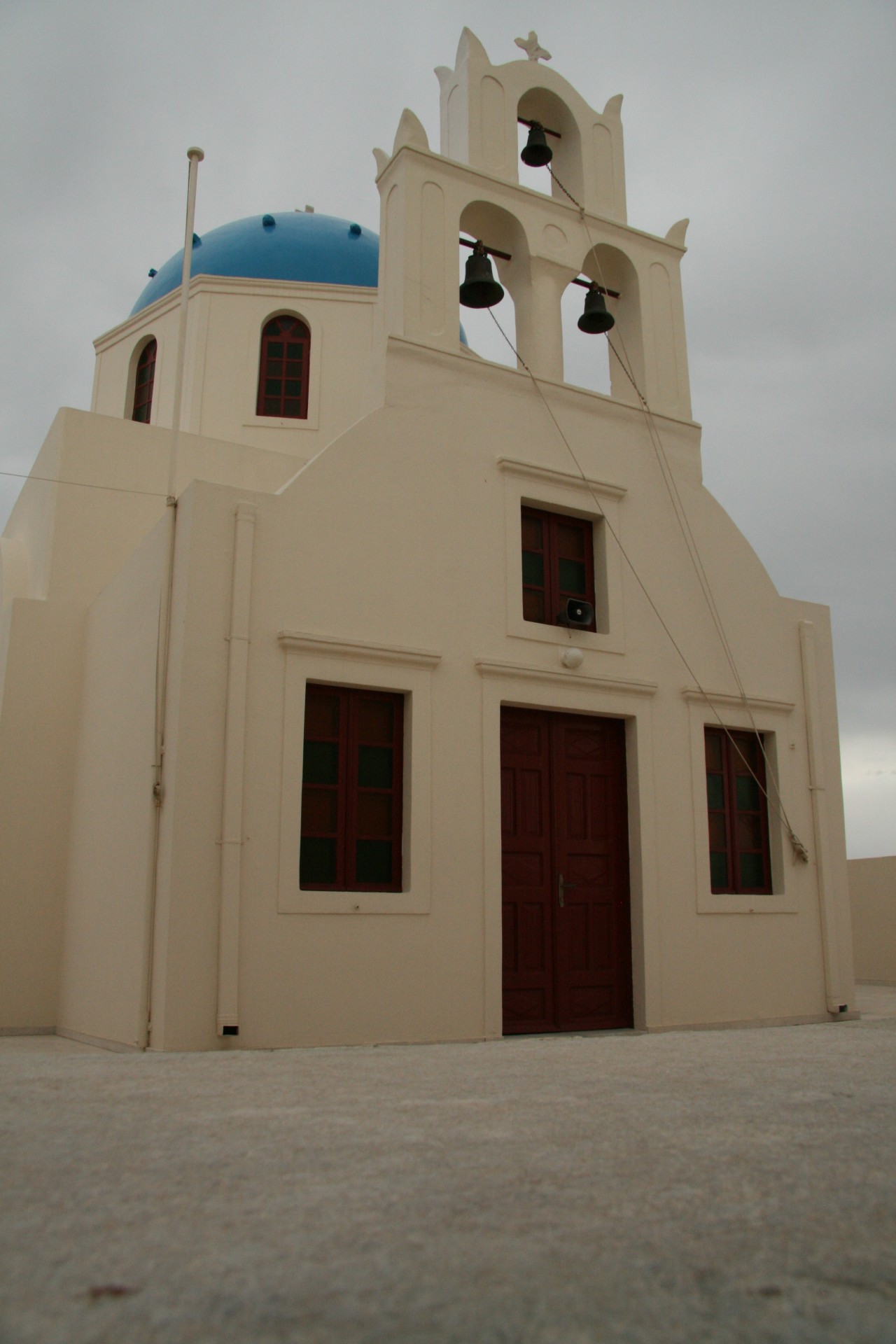 Greece Santorini Blue Roof Church Free Stock Photo - Public Domain Pictures