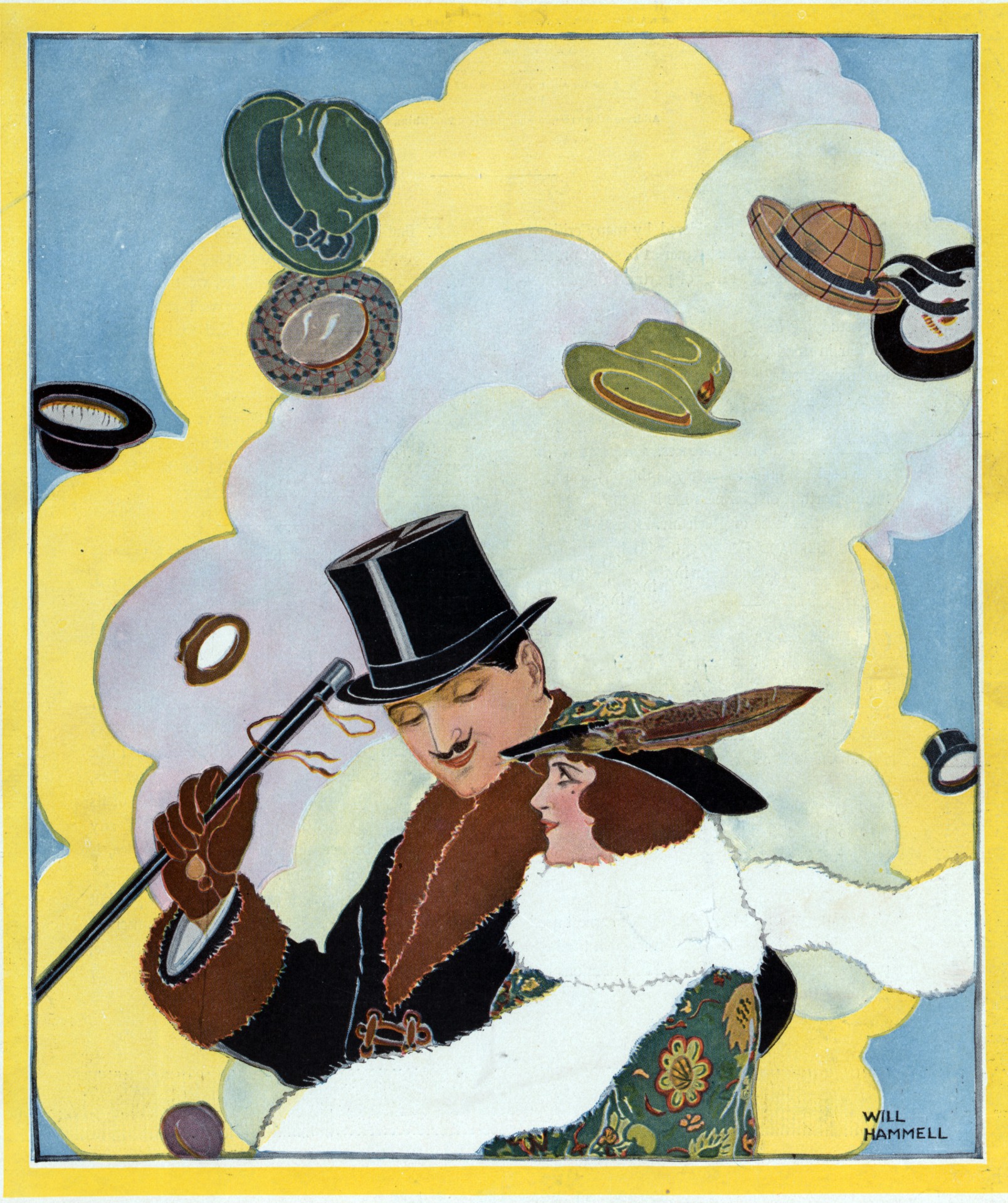 Hats In Air Vintage Poster