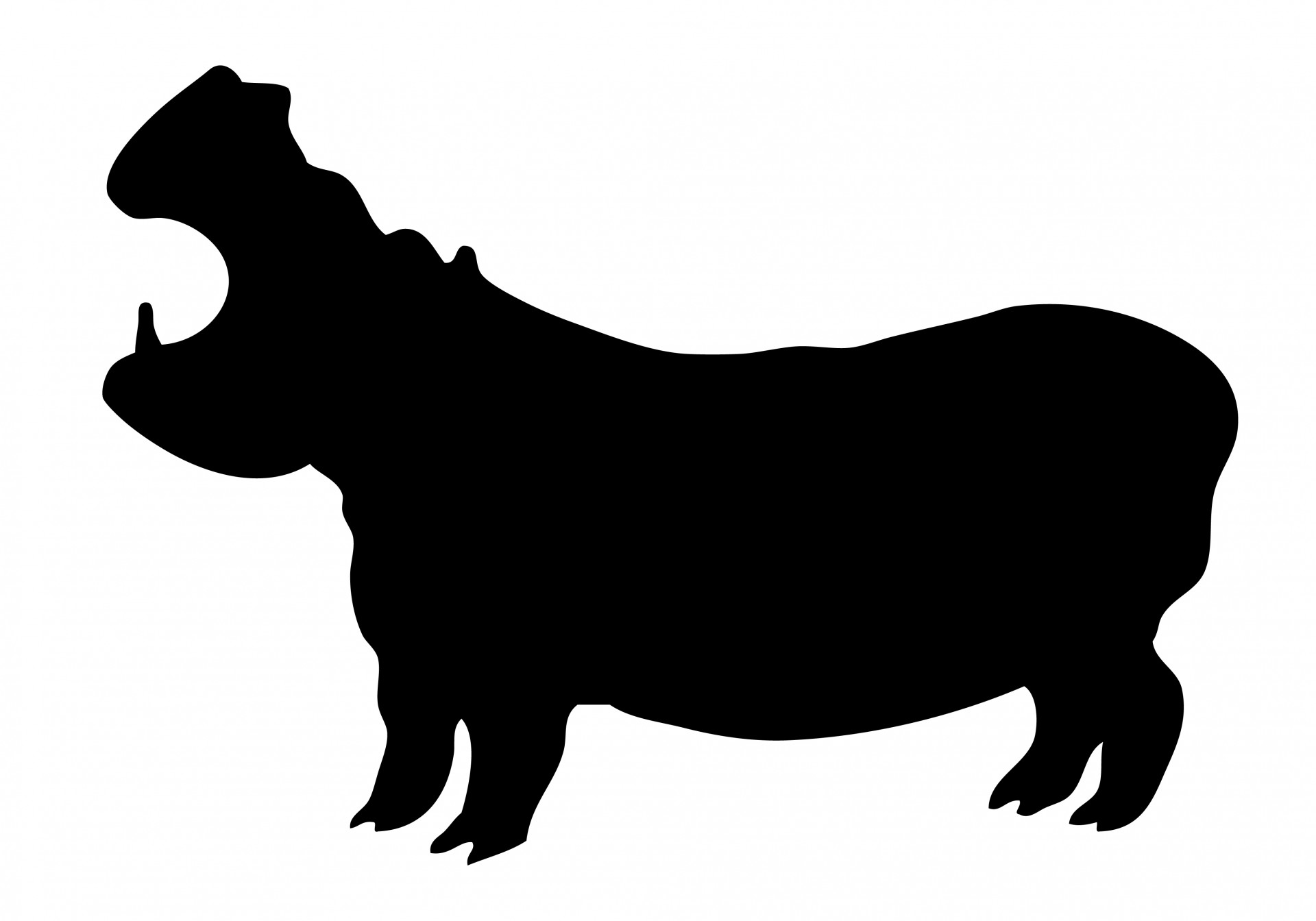 Hippopotamus Silhouette Clipart