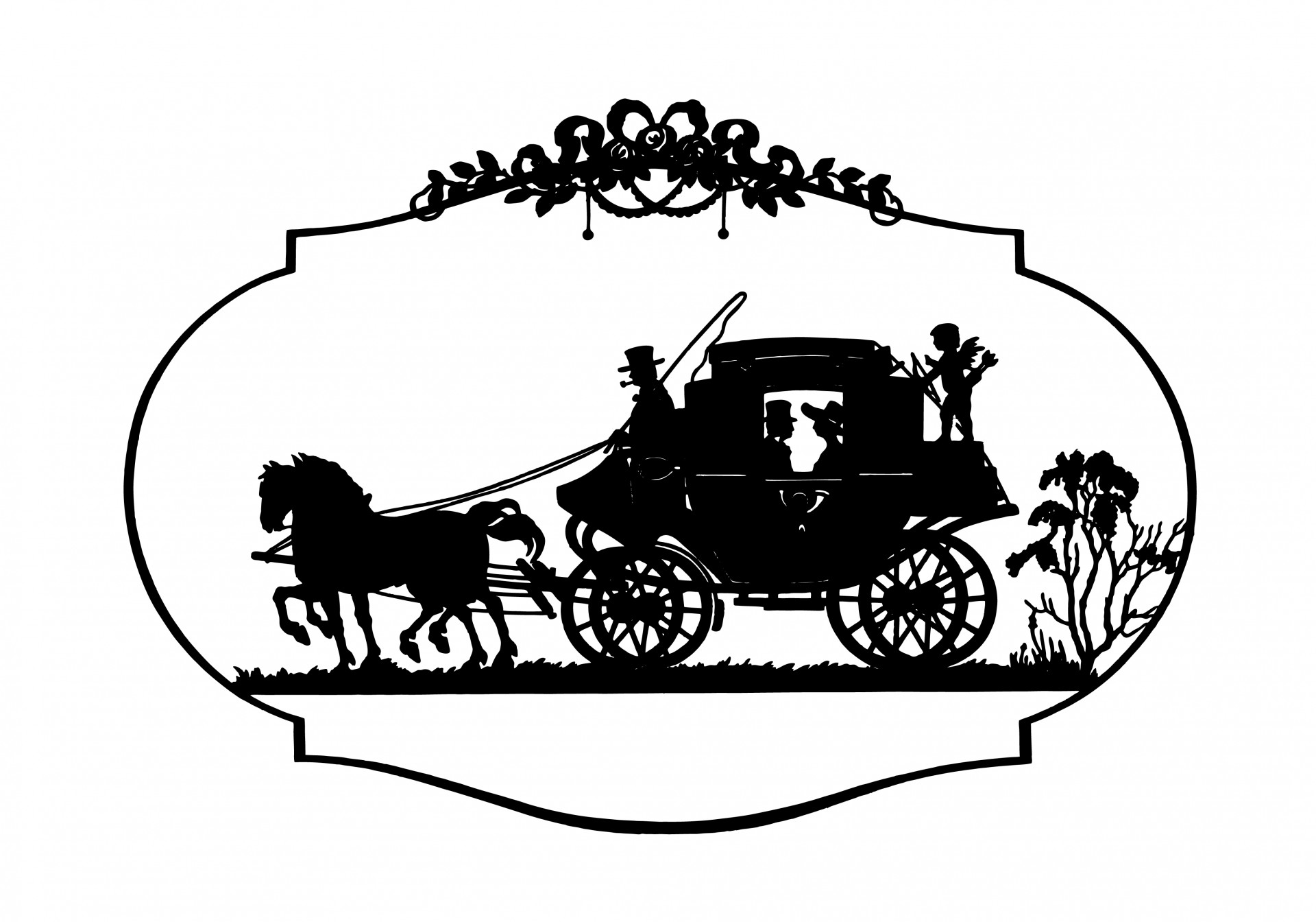 Horse & Carriage Vintage Clipart
