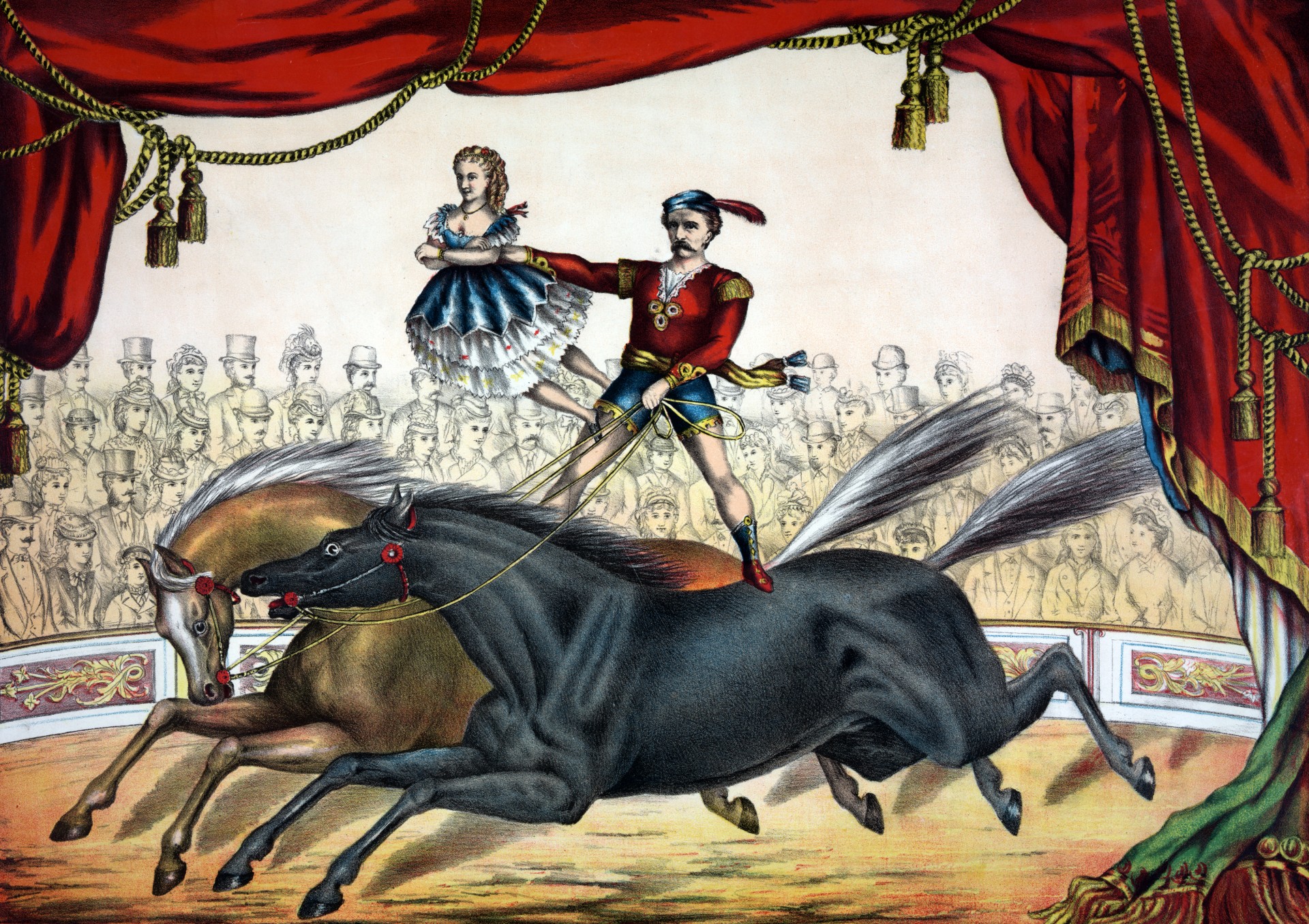 Horse Circus Act Painting