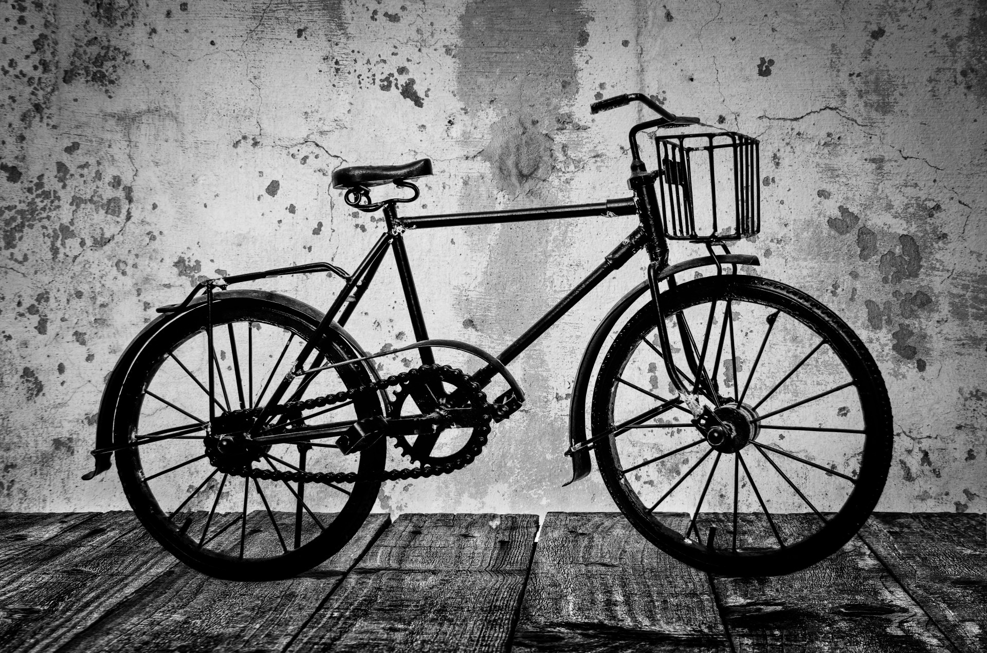 Old Bicycle On A Wooden Floor