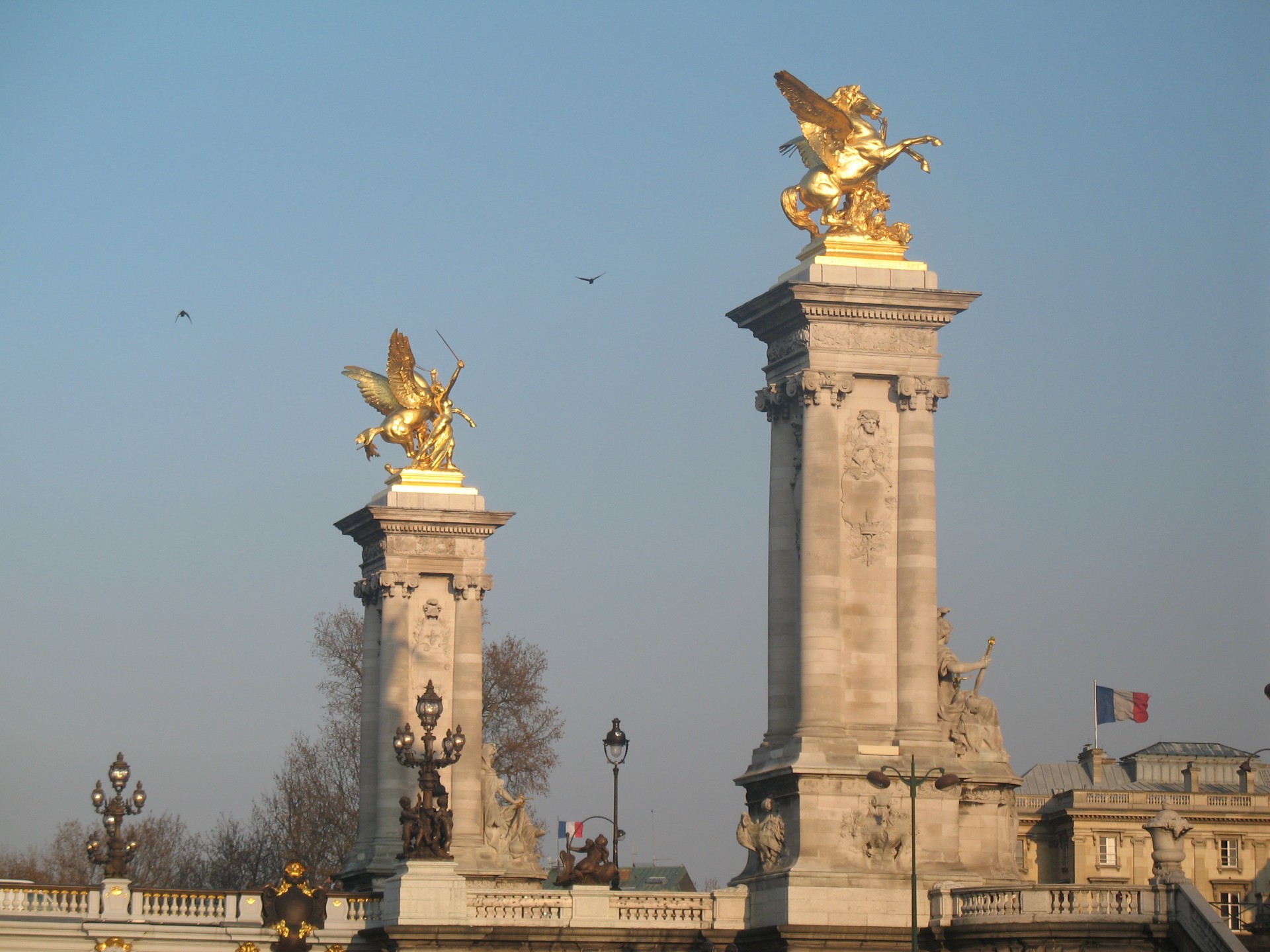 Paris Bronze Gold Leaf Statues